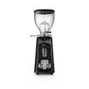 Mazzer Mini On-Demand compact espresso grinder with acrylic hopper and brushed metal accents