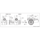 Fluid-o-Tech compact rotary vane pump technical diagram with metric dimensions