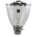 Glass hopper for Mazzer S1 grinder with glossy Inox adapter, crystal optics, 1300 gram