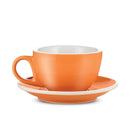 Orange Espresso Parts porcelain cappuccino cup and saucer set
