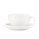 white cappiccuno cup and saucer