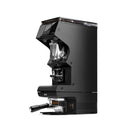 Black coffee grinder on a white background