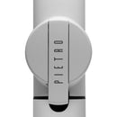 Front detail of light gray Pietro Pro grinder cap with vertical branding tab