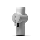 Side profile of oyster grey Pietro Pro manual coffee grinder with cylindrical body
