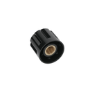 Top view of black metal espresso machine valve knob detail