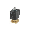 ODE 110V three-way solenoid valve with brass base and barbed fitting