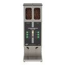 Wilbur Curtis Model 860 Interlock Grinder front view displaying Decaf and Regular bean hoppers with control interface