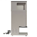 Wilbur Curtis Twin Coffee Grinder side profile highlighting hopper window and interlocking base design