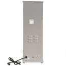 Wilbur Curtis Twin Coffee Grinder rear view showing brushed stainless steel ventilation slots and power cord