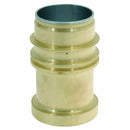Top view of Astoria brass piston sleeve with raised rings and smooth texture