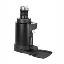 Side profile of compact black Ceado E5SD grinder with extended drip tray