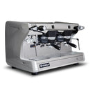 Rancilio Classe 5 S grey espresso machine three-quarter view showing group heads and gauges