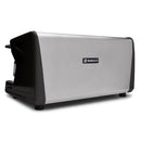 Rancilio Classe 5 USB Tall 3-group espresso machine side profile with brushed steel and black panels