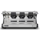 Rancilio Classe 5 USB Tall 3-group espresso machine front showing pressure gauges and steam wand