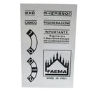 Faema E-66 adhesive function transfer printings label set