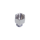 Small 3/8 inch straight single portafilter spout, chrome-covered brass
