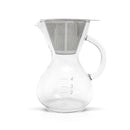 Yama 20oz borosilicate glass coffee drip pot with stainless steel filter and measurement lines