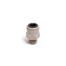 Beige 3/8 John Guest to 1/4 BSPT male adapter with hex nut and O-ring seal for espresso machine water inlet