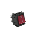 Red illuminated bipolar on/off switch, 22x30mm mount