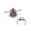 La Pavoni High Limit Reset Thermostat with red cap and metal terminals for espresso machine repair