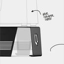 Close-up of black PUQpress M3 bracket side profile with Q cutout and ventilation slits