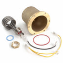 Disassembled Rancilio Silvia boiler parts showing element, housing, and wire harnesses