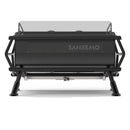 Sanremo Café Racer 3-group espresso machine rear view showing matte black finish and tubular frame
