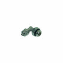 Nuova Simonelli Appia 1/4 inch L barb fitting, nickel-plated brass