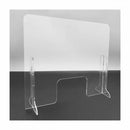 Acrylic counter shield with pass-through window for checkout counters