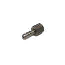 1/8" Female BSP to 6mm Hose Barb Fitting, silver metal plumbing adapter with hex nut and barbed hose end