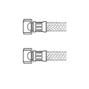 Technical diagram of 3/8" BSP stainless steel flex line hose fittings