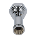 Top-down chrome E61 solenoid group head showing conical opening and threading