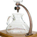 Yama Glass Silverton Brewer borosilicate glass beaker with brass frame and measurement markings